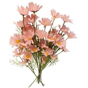 Blush Pink Faux Daisy Stem 20 Inch Artificial Wildflower Set of 6 Farmhouse Flor